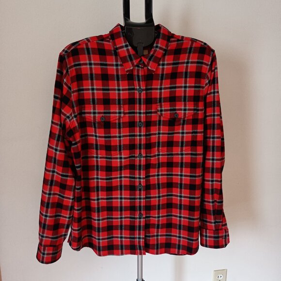 Tilley Plaid Flannel Long Sleeve Button-down Shirt Red Black Gray Men’s Size XL - Picture 6 of 13